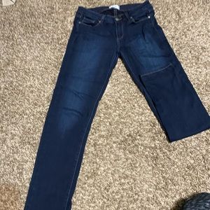 Dark wash Paige denim, no holes or rips.  Perfect for office attire.